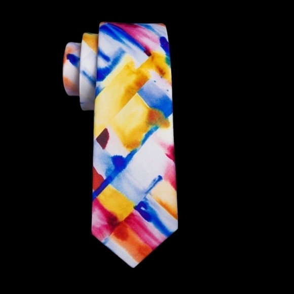 NWT Barry Wang 3pcs Tie set, 100 % silk necktie,cufflinks ,pocket square - Picture 6 of 16